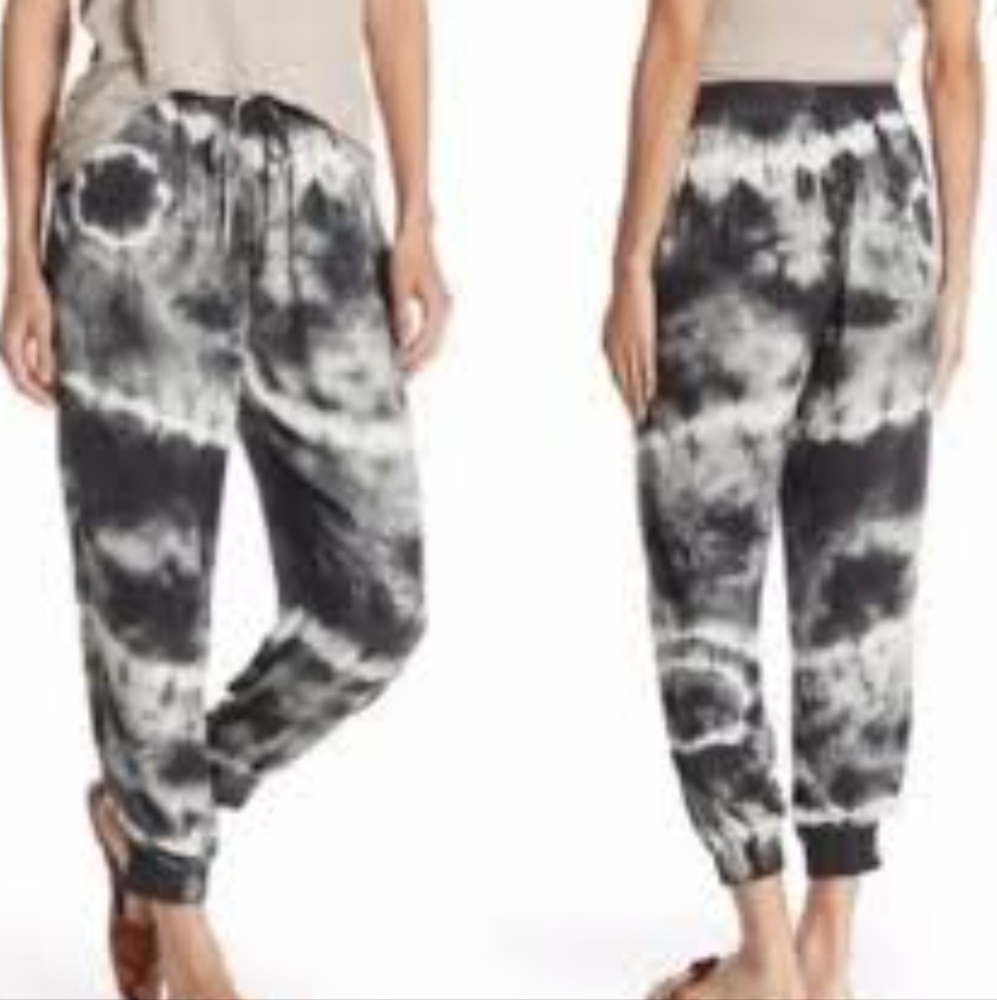 Black and White Tie-Dye Joggers
